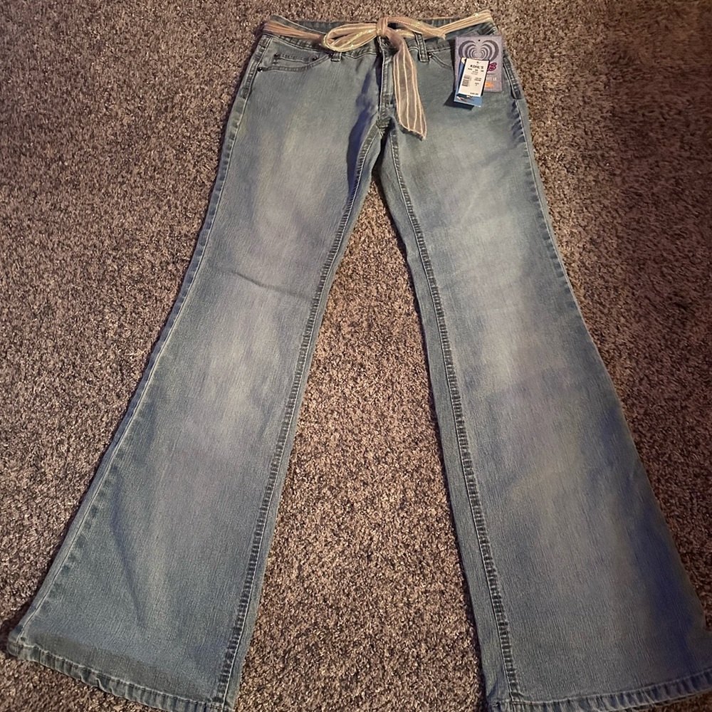 Angel Denim Flare Jeans with Belt